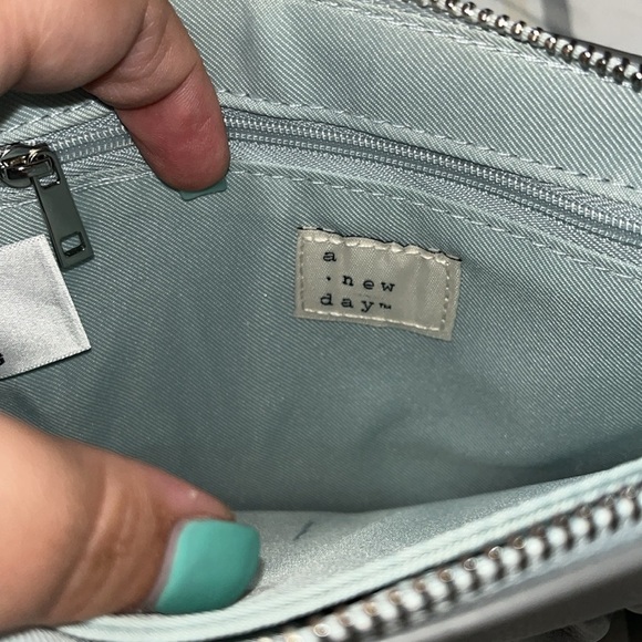 A New Day Women's Light Blue Crescent Faux Leather Wristlet Bag - Picture 9 of 9